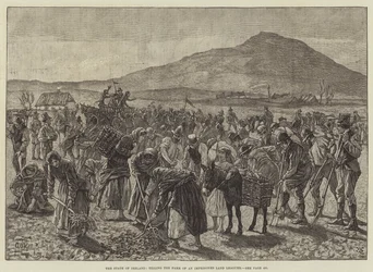 Der Zustand Irlands, Pflügen des Hofes eines inhaftierten Land League Mitglieds